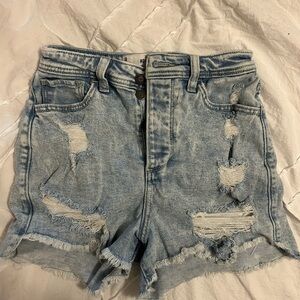 Hollister Light Blue Distressed Jean Shorts